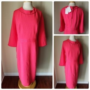 NWT Boden Coral Pink Ribbed Knit Cocktail Dress